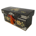 Japanese Lacquer Wood Hina Doll Chest Nagamochi Vtg Girls Day Makie Gold ID618