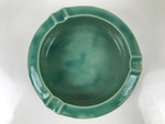 Japanese Lacquer Wood Stand Porcelain Ashtray Shunkei-Nuri Green Hexagon LWB105