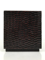 Japanese Lacquered Kamakurabori Wooden Tansu Chest Vtg Haribako Red Black T419