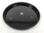Japanese Lacquered Serving Tray Obon Vtg Round Makie Raden Chrysanthemum LWB141