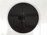 Japanese Lacquered Serving Tray Obon Vtg Round Makie Raden Chrysanthemum LWB141
