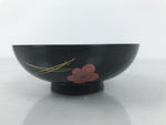 Japanese Lacquered Wood Bowl Nimonowan Vtg Makie Pine Needle Plum Blossom LB168