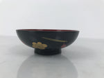 Japanese Lacquered Wood Bowl Nimonowan Vtg Makie Pine Needle Plum Blossom LB170