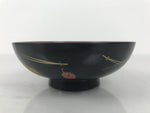 Japanese Lacquered Wood Bowl Nimonowan Vtg Makie Pine Needle Plum Blossom LB171