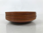 Japanese Lacquered Wood Drink Saucer Vtg Chataku Coaster 5pc Shunkei Nuri L535