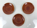 Japanese Lacquered Wood Drink Saucer Vtg Chataku Coaster 5pc Shunkei Nuri L535