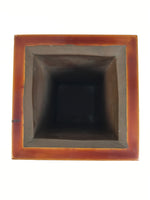 Japanese Lacquered Wood Flower Vase Vtg Kabin Ikebana Arrangement Shunkei FK184