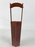 Japanese Lacquered Wood Flower Vase Vtg Kabin Ikebana Arrangement Shunkei FK185
