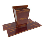 Japanese Lacquered Wood Flower Vase Vtg Kabin Ikebana Arrangement Shunkei FK186