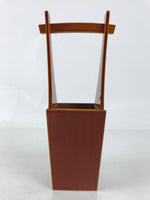 Japanese Lacquered Wood Flower Vase Vtg Kabin Ikebana Arrangement Shunkei FK187