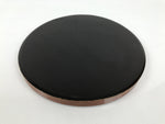 Japanese Lacquered Wood Serving Tray Obon Vtg Hida Shunkei Round Brown Line L568