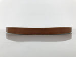 Japanese Lacquered Wood Serving Tray Obon Vtg Hida Shunkei Round Brown Line L568