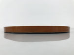 Japanese Lacquered Wood Serving Tray Obon Vtg Hida Shunkei Round Brown Line L568