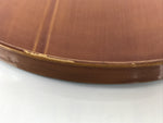 Japanese Lacquered Wood Serving Tray Obon Vtg Hida Shunkei Round Brown Line L568