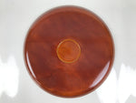Japanese Lacquered Wood Serving Tray Vtg Hida Shunkei Round Brown W/Box LWB168
