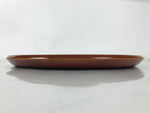 Japanese Lacquered Wood Serving Tray Vtg Hida Shunkei Round Brown W/Box LWB168