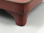 Japanese Lacquered Wooden Legged Ozen Table Vtg Meal Serving Tray Red Gold L560