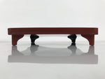 Japanese Lacquered Wooden Legged Ozen Table Vtg Meal Serving Tray Red Gold L560