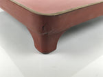Japanese Lacquered Wooden Legged Ozen Table Vtg Meal Serving Tray Red Gold L561