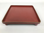 Japanese Lacquered Wooden Legged Ozen Table Vtg Meal Serving Tray Red Gold L561