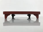 Japanese Lacquered Wooden Legged Ozen Table Vtg Meal Serving Tray Red Gold L561