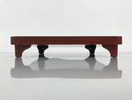 Japanese Lacquered Wooden Legged Ozen Table Vtg Meal Serving Tray Red Gold L561