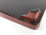 Japanese Lacquered Wooden Legged Ozen Table Vtg Meal Serving Tray Red Gold L562