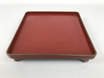Japanese Lacquered Wooden Legged Ozen Table Vtg Meal Serving Tray Red Gold L562