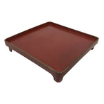 Japanese Lacquered Wooden Legged Ozen Table Vtg Meal Serving Tray Red Gold L563