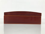 Japanese Lacquered Wooden Lidded Fumibako Letter Box Vtg Shunkei Nuri Brown FB93