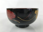 Japanese Lacquerware Bowl Vtg Aizu-Nuri Urushi Makie Red Black Owan Soup LB124
