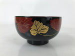 Japanese Lacquerware Bowl Vtg Aizu-Nuri Urushi Makie Red Black Owan Soup LB125