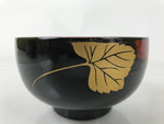 Japanese Lacquerware Bowl Vtg Aizu-Nuri Urushi Makie Red Black Owan Soup LB125