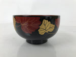 Japanese Lacquerware Bowl Vtg Aizu-Nuri Urushi Makie Red Black Owan Soup LB126