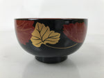 Japanese Lacquerware Bowl Vtg Aizu-Nuri Urushi Makie Red Black Owan Soup LB127