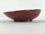 Japanese Lacquerware Replica Gilt Bowl Vtg Shell Sweets Dish Gold Red Flower L76