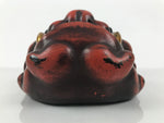Japanese Large Plaster Noh Mask Tsuina Oni Vtg Angry Demon Nohmen Red Gold OM93