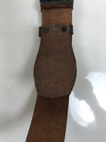 Japanese Leather Firefighter Dress Uniform Belt Fire Brigade Crest Clasp MK17