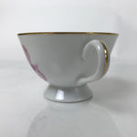 Japanese Meito Porcelain Western Teacup Vtg Iris Flower Pink Purple TC531