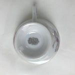 Japanese Meito Porcelain Western Teacup Vtg Iris Flower Pink Purple TC531