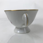 Japanese Meito Porcelain Western Teacup Vtg Iris Flower Pink Purple TC532