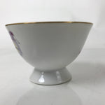 Japanese Meito Porcelain Western Teacup Vtg Iris Flower Pink Purple TC532