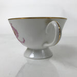 Japanese Meito Porcelain Western Teacup Vtg Iris Flower Pink Purple TC533