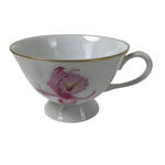 Japanese Meito Porcelain Western Teacup Vtg Iris Flower Pink Purple TC533