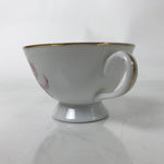 Japanese Meito Porcelain Western Teacup Vtg Iris Flower Pink Purple TC534