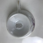 Japanese Meito Porcelain Western Teacup Vtg Iris Flower Pink Purple TC534