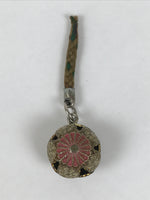 Japanese Metal Chrysanthemum Bell Keychain Ball Phone Strap Amulet Pink JK877