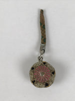 Japanese Metal Chrysanthemum Bell Keychain Ball Phone Strap Amulet Pink JK877