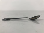 Japanese Metal Spoon Vtg Teaspoon Small Coffee Silver Emblem Blue Enamel JK928