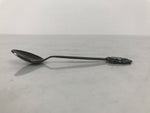 Japanese Metal Spoon Vtg Teaspoon Small Coffee Silver Emblem Blue Enamel JK928